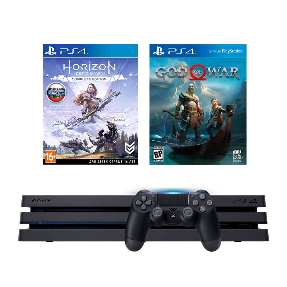 PlayStation 4 Pro 1TB + Horizon: Zero Dawn Complete Edition + God of War -  купить в Минске, цены