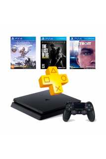 PlayStation 4 Slim 1TB + Detroit: Стать человеком + Horizon: Zero Dawn + Одни из нас + PS Plus