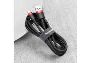 Кабель Baseus Cafule Cable USB для USB Type-C (2A, 3m, red-black)