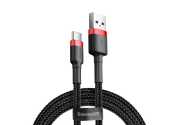 Кабель Baseus Cafule Cable USB для USB Type-C (2A, 3m, red-black)