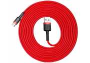 Кабель Baseus Cafule Cable USB для USB Type-C (2A, 3m, red-red)