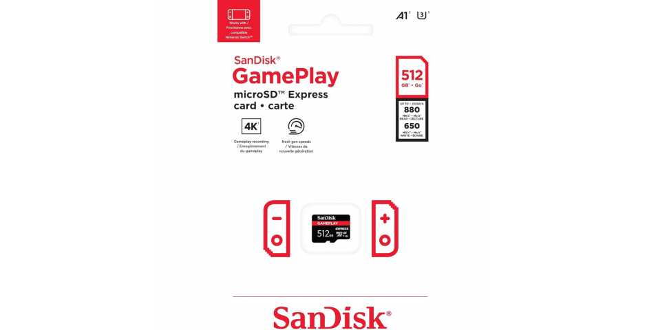 Карта памяти SanDisk GamePlay microSD Express для Nintendo Switch 2 [512GB]