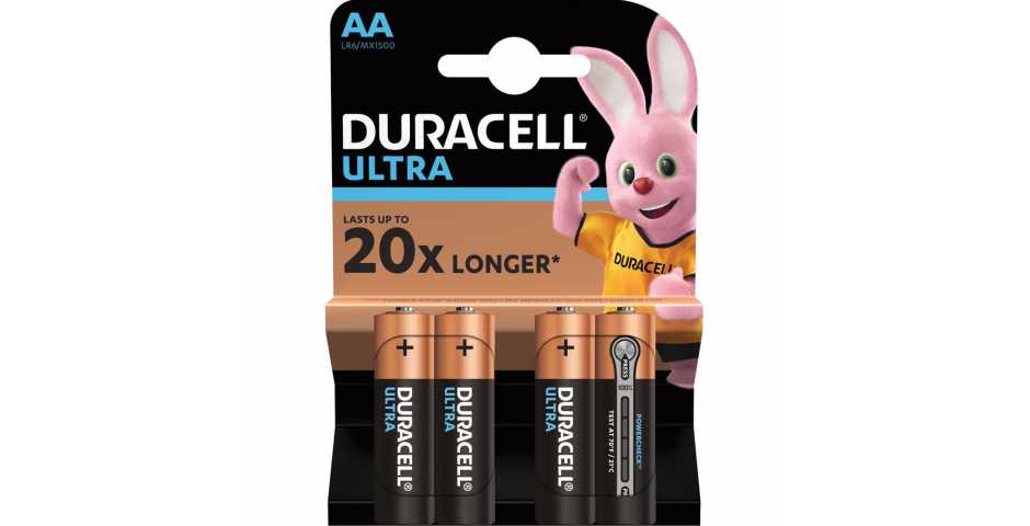 Батарейки Duracell Ultra (AA, 4 шт)
