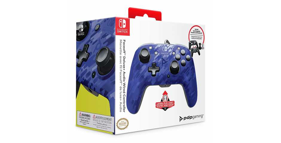 Faceoff Deluxe+ Audio Wired Controller - Blue Camo