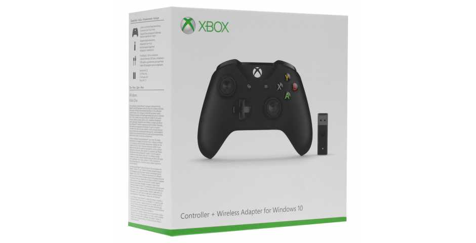 Геймпад Xbox One (Black) + Беспроводной адаптер для Windows 10