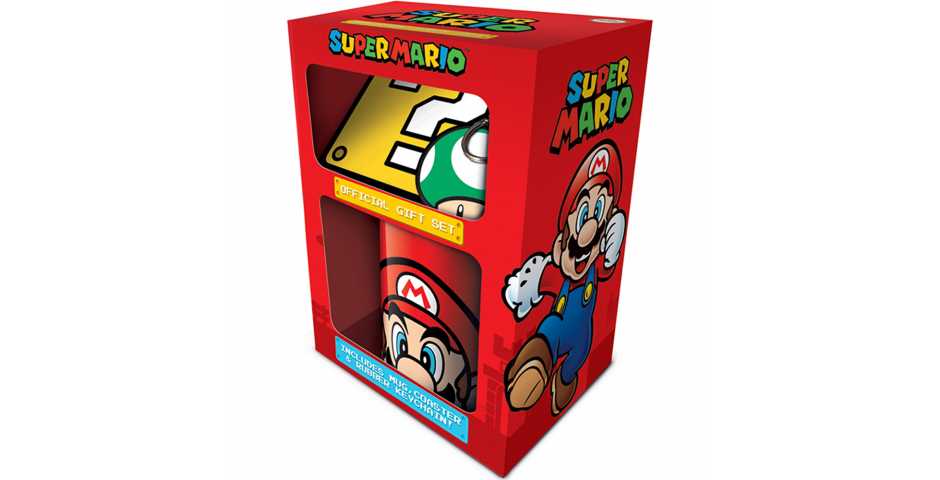 Набор Super Mario (Mario): кружка + подставка + брелок