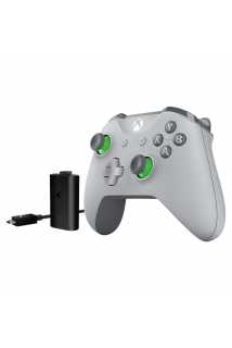 Геймпад Xbox One S Grey/Green + Play & Charge Kit