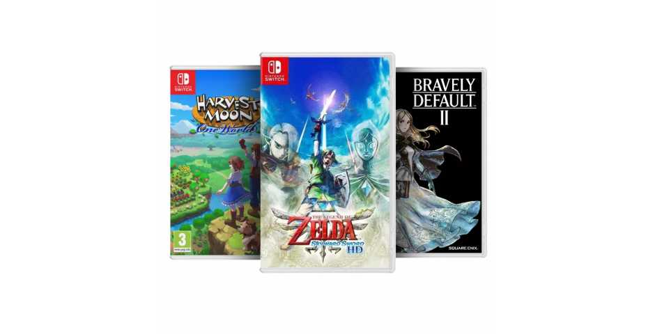 Bravely Default II + Harvest Moon: One World + The Legend of Zelda: Skyward Sword HD