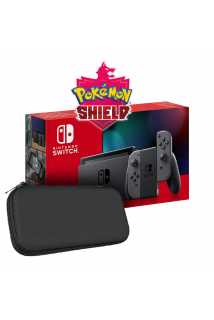 Nintendo Switch 2019 (серый) + Pokemon Shield + Чехол и защитная пленка Artplays