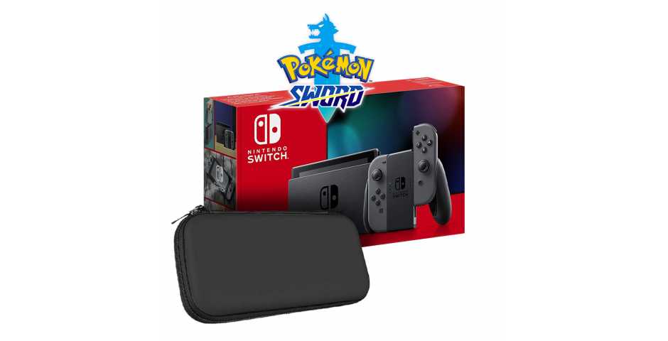Nintendo Switch 2019 (серый) + Pokemon Sword + Чехол и защитная пленка Artplays