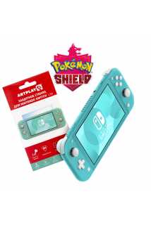 Nintendo Switch Lite (бирюзовый) + Pokemon Shield + Защитное стекло Artplays